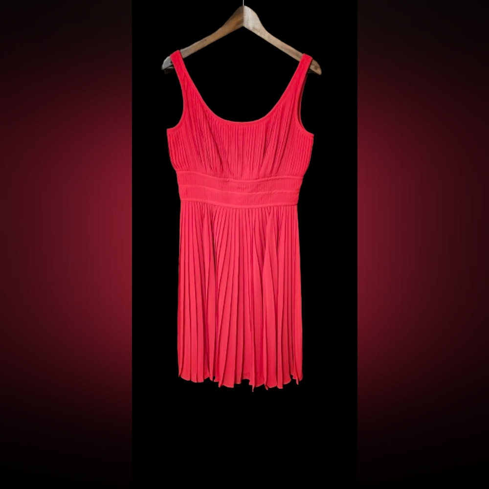 NWOT Adrianna Papell PLEATED SLEEVELESS CHIFFON DRESS